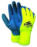 Memphis Glove 9690YM Flex-Therm Acrylic Shell Men's Gloves with Latex Dipped Palm and Fingertips, Bl