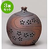 3個セット 照明具 灯り花入丸の桜(ミニ) [16 x 17cm] 土物 手造り インテリア 和風 プレゼント 飲食店