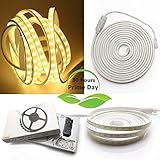 LEDMO 5050 Warm White LED Strip Light Kit (Waterproof IP67,16.4Ft 300LEDs, 3000K, LED Tape Light, In