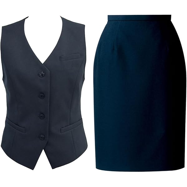 Amazon | UNILADY ベスト スカートセット フィットシルエット 5号～15