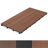Casa Pura ® 11 x酷使木製複合デッキタイル、ロイヤル| 24 " x12 " ( 21.5 sq. Ft。)|高耐水、UV安定| 12"x12" (21.5 sq. ft.) ブラウン 