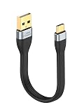 短い USB A to C ケーブル, 0.15m CableCreation USB Type Cケーブル モバイルバッテリー充電ケーブル60W タイプCケーブル ショットケーブル USB A C急速充電ケーブル MacBook Pro,ipad pro,Chromebook Pixel,Galaxy S22に適用, 黒い 0.15m