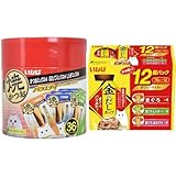 【セット買い】【Amazon.co.jp限定】 Figaro(フィガロ) 焼かつお 成猫用バラエティ 36本 + いなば 猫 金のだしカップ まぐろバラエティ 70g×12個