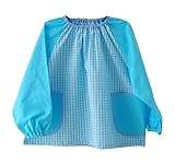 渡嘉毛織 キッズスモック ギンガムチェックラムネ 120cm【日本製】