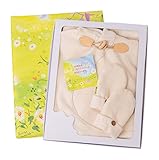 yuga☆【箱入り】「ダッフル・マント+あったか手ぶくろ 2点セット 生成り」オーガニックコットン100% ベビー 服 子ども服 キッズ 女の子 男の子 兼用 ミトン 手袋 羽織りもの 上着 生成り 