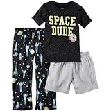 Carter's(カーターズ) 3ピースグローインザダークコットン&ジャージパジャマ ネイビー スリープウェア 12ヶ月【並行輸入】
