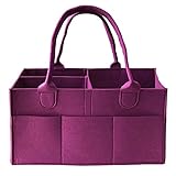 APSOONSELL おむつストッカー 軽量フェルト おもちゃ 収納 ベビー用品収納バッグ 収納力抜群 パープル