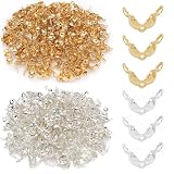ボールチップ 金具 約 400 個セット 約 8mm 玉約 2mm ヒモ留め ハンドメイド アクセサリー パーツ ビーズ 手芸素材 ジュエリー DIY ツール キット ブレスレット ネックレス 制作用 ゴールド シルバー 各 200 個