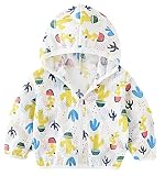 Cloudkids ベビー服 ラッシュガード キッズ 長袖 サボテン柄 ジャケット ブルゾン ジャンパー パーカー 子ども 女の子 男の子 アウター 日焼け防止 イエロー 120