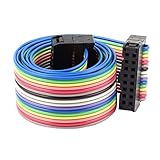 uxcell ジャンプワイヤ フラットケーブル 2.54mmピッチ 16ピン 16ウェイF/ F コネクタ IDC フラット 1.6フィート