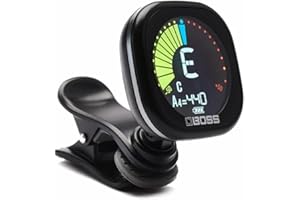 BOSS TU-05 Rechargeable Chromatic Clip-On Tuner for Guitar, Bass And Ukulele | Reliable And Precise Battery Powered Tuner with Large High-Contrast Colour Display And BOSS Warranty