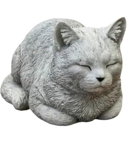 Amazon.co.jp: 猫 白猫 眠り猫 骨董 陶器 置物 インテリア 工芸品 美術