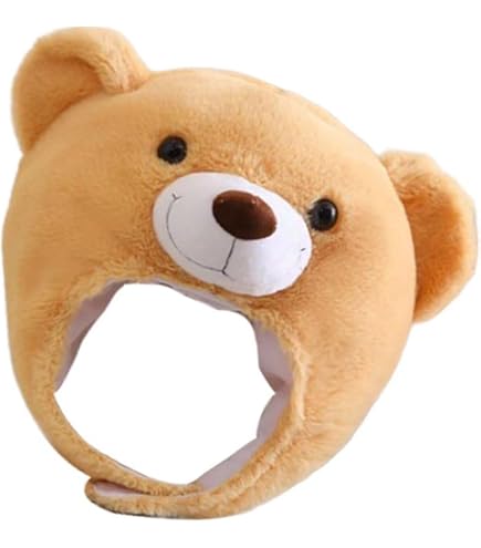 Amazon.co.jp: 被り物 クマさん 熊の帽子 かわいい ぬいぐるみ 面白い