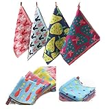 (pkpohs) ループタオル アソート かわいい まとめ買い 通園 ループ付き タオル ハンカチ (カラフル・3枚セット)