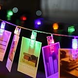 Miklanのセット20 LEDフォトクリップ文字列ライト、インドアフェアリー文字列ライトfor Hanging写真画像カードと・メモ、理想的なギフトの寮寝室感謝祭クリスマスパーティー装飾 2.2 M