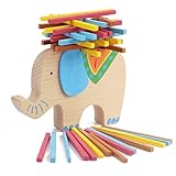 McHo マルチカラー　バランスビーム　バランススタッキング 積み上げゲーム 木のおもちゃ お象さまバランス木 子供 赤ちゃん 大人も子供も楽しめる知育玩具 木製玩具 積載 ゲーム