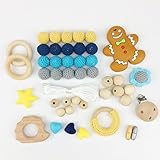 Mamimami Home 歯固め DIY シリコーン ジンジャーブレッドマン 木製 看護ネックレス ブレスレット おしゃぶり 赤ちゃんの玩具 噛がため　出産祝い ベビーギフト 男の子 女の子[BPA