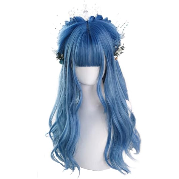 Amazon.co.jp: コスプレウィッグ 兎田ぺこら ブルー ホワイト