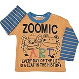 2016年 秋冬 ZOOMIC ART ズーミックアート レイヤード風 長袖Ｔシャツ くま・かえる オレンジ◇95cm