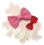 mimi(ミミ)グログラン ヘアクリップ(チェリーピンクSET)大小 2個セット 滑りどめ付 日本製