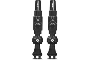 Muc-Off Big Bore Lite Tubeless Valves, Black 45mm - Precision Engineered Dust Caps for Bikes with Revolutionary Airflow Technology - Presta Valve Caps for Tubeless MTB/Road/Gravel Bikes