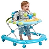 DULPLAY 明るい開始 歩行器 ベビー,6-18 ヶ月 2 で 1 式 3 速度調整 音楽とライト プッシュ ハンドル付き- 27x23x11inch
