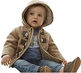C-Princess子供服 コート アウター ジャケット フード付き 裏起毛 ベビー キッズ 男の子 男児 秋冬 あったかい 防寒 保温 キャメル 100