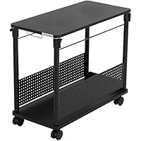 Bauhutte (バウヒュッテ) ゲーミングデスク 昇降式L字デスク PCワゴン (天板32×67cm×高さ57~78cm) BHD-670H-BK