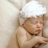 まるで天使の羽が１枚舞い降りてきたようなホワイトフェザーのレースヘアバンド♪