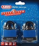 ABUS 70IB/45 C KAx2 Blue All Weather Solid Brass Body Padlock with Weather Cover and Stainless Steel