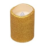 クリスマスLED Candle withタイマー、3 x 4インチ、ゴールド
