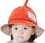 【SEBLES】ベビー 赤ちゃん 帽子 とんがり ハット 丸 子ども 子供 日差し UV 無地 コットン 綿 花柄 プリント 春 夏 秋 ユニセックス 女の子 男の子(オレンジ,2-3歳)