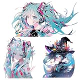 XZCWGL 車ステッカーステッカー 初音ミク miku シール 壁紙 貼り紙 張り紙 ウォールステッカー スーツケースステッカー PVC材質 防水 DIY ダイアリー スーツケース 車 (40*40CM,01) [並行輸入品]