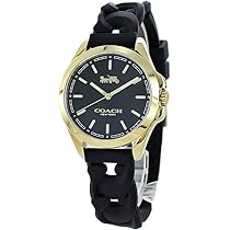 Amazon | [コーチ] 腕時計 レディース 黒 シリコン ラバー