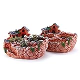 T4U 23CM 田園風景スタイル 家&農場 多肉植物、サボテン鉢 フラワーポット DIYプランター容器 オレンジ色 2個入り