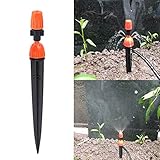 Demiawaking 散水ノズル ミストノズルスプレー 点滴灌漑ガーデン 水量調整可能 水やりツール 散水用具 10点セット