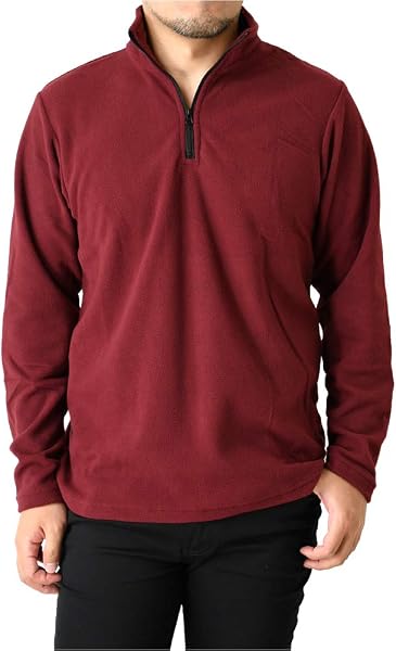 LIMITED SELECT Men's Felt-Lined Fleece Sweatshirt, Cut and Sew, Half Zip - 1
