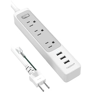 電源タップ 延長コード 1.5M usbコンセントタップ 3ACコンセント分岐 3USBポート テーブルタップ マルチタ…