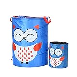 家庭用ポップアップナイロンCollapsible Laundry Hamper Come With A Samll Hamper、フクロウ漫画 *nan*20170328-LCC1