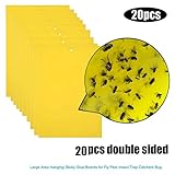 chrikathy 20pcs Strong Fliesトラップ付箋ボードストリップインドアアウトドアポータブルEffective Flying Aphid Insect Pest Killer