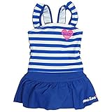 ベビー 水着 女の子 セパレート スイムウェア タンキニ 2点セット ボーダー柄 ブルー 90cm