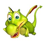 Wallmonkeys Cute Dragon Funny Cartoon Character Peel and Stick Wall Decals WM359220 (18 in W x 17 in