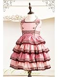 CC-Princess 2色使い4段フリルのロマンティックなワンピース(CP-004) フリーサイズ M(Free size)