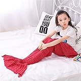 smartcoco LovelyカラフルマーメイドテールBlanket Throwベッドハンドメイドかぎ針編みGirls Dressing Up ToysソファーSleepingバッグ55.1 " X