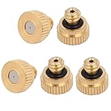 uxcell ミストノズル　霧ノズル　ゴールド　流速70-280ml/分　オリフィス直径0.4mm　5個入り