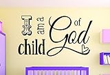 Design with Vinyl RAD 1108 1 "I Am A Child Of God Kids Baby Boy Girl Bedroom Bible Quote" Vinyl Wall