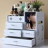 大容量化粧品収納ボックスドレッサスタンドシェルフ ( 色 : 白 )