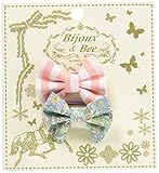 Bijoux&Bee(ビジューアンドビー) きれい柄のリボンへアゴム<日本製> 小花プルー