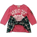 【秋冬物】 CHILD CHAMP(チャイルド チャンプ) スラブ裏毛×格子シャツ巻きワンピース 95cm /P NO.C-86153804