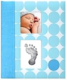 Pearhead Modern Dots Babybook with Clean Touch Ink Pad Included, Blue by Pearhead